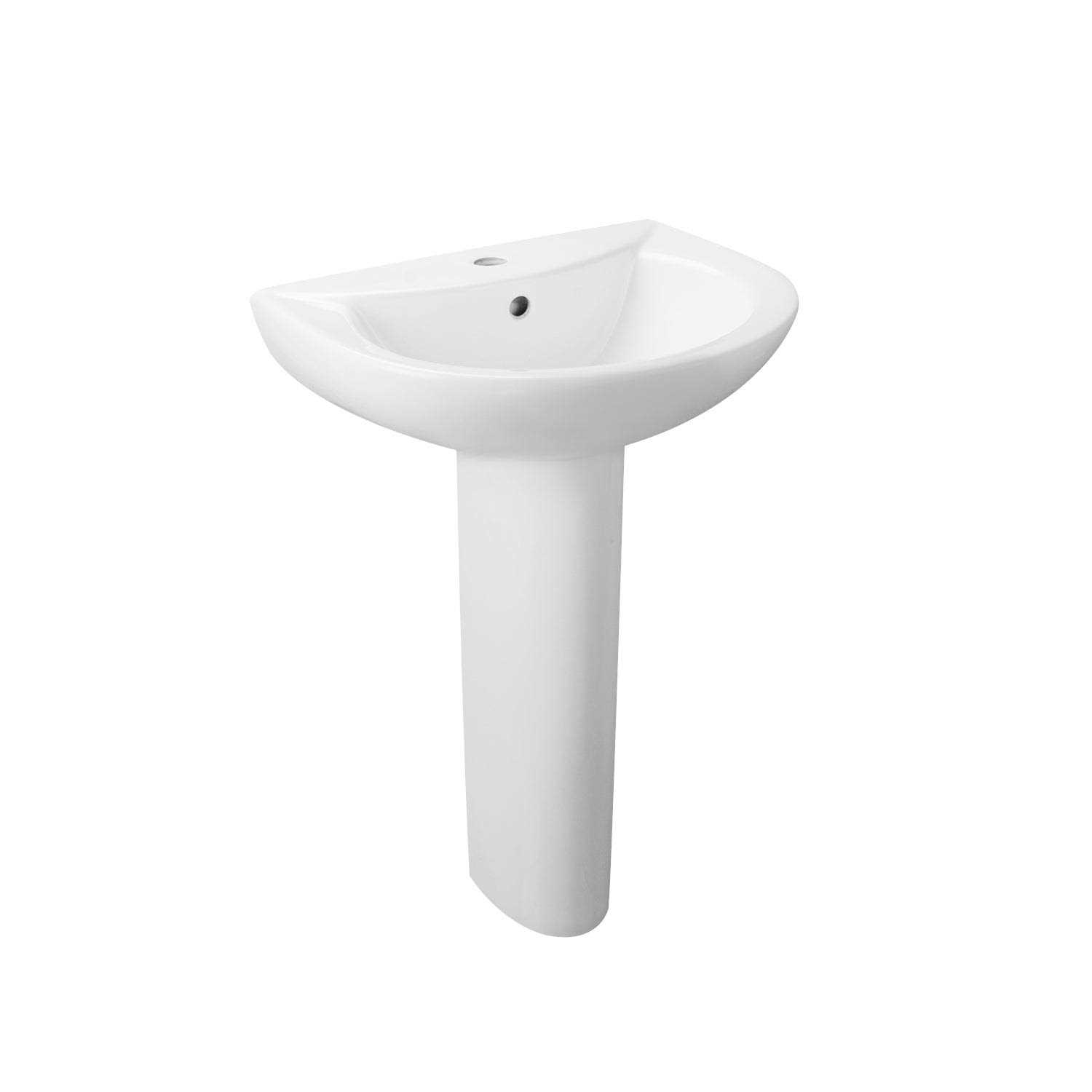 DeerValley DV-1P523 Liberty 20 X 17 U-Shape White Ceramic Pedestal Bathroom Sink With Overflow - Shop Hardware Tools Online Store
