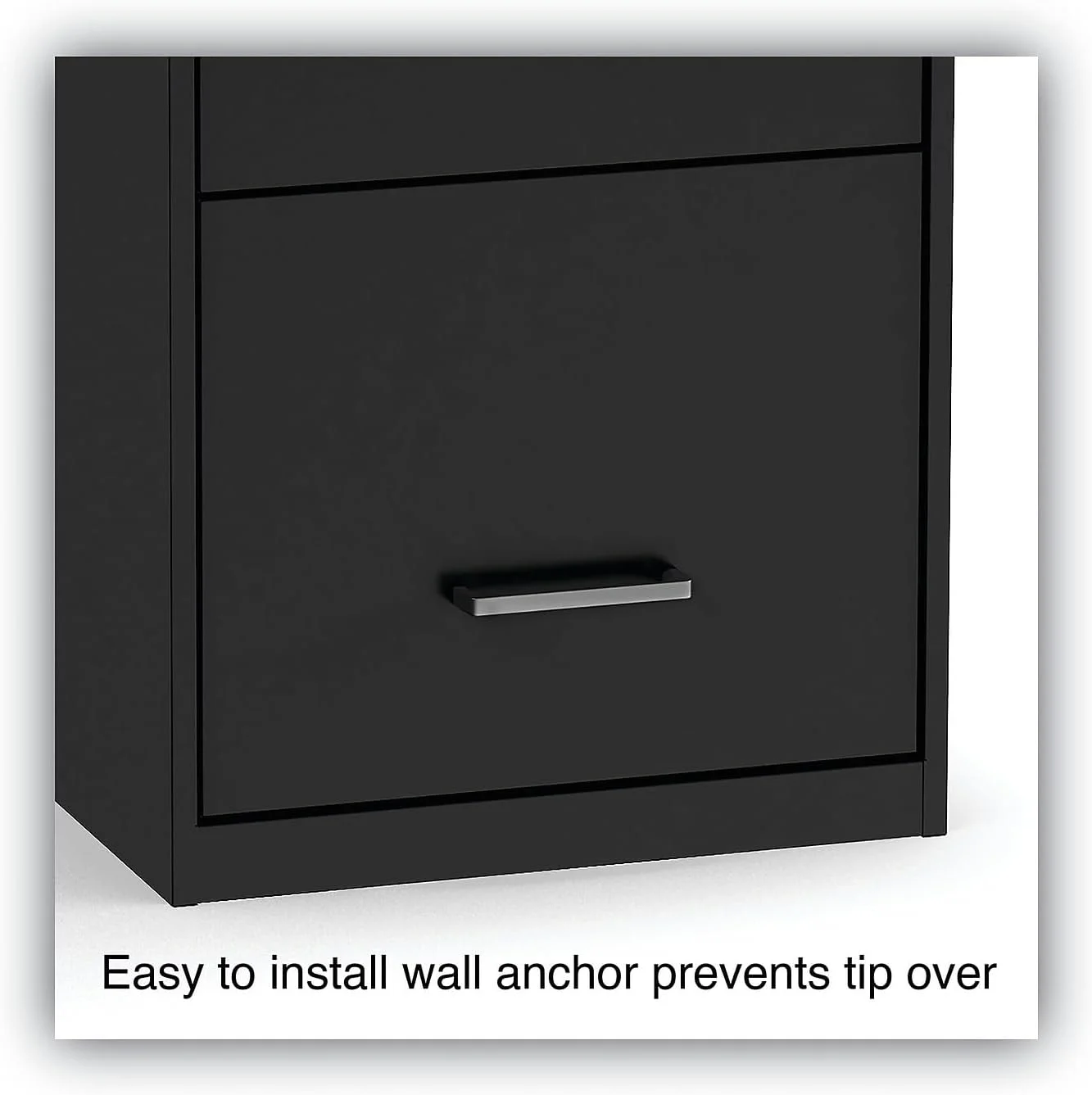 Soho Vertical File Cabinet, 3 Drawers: File/File/File, Letter, Black, 14" X 18" X 34.9"