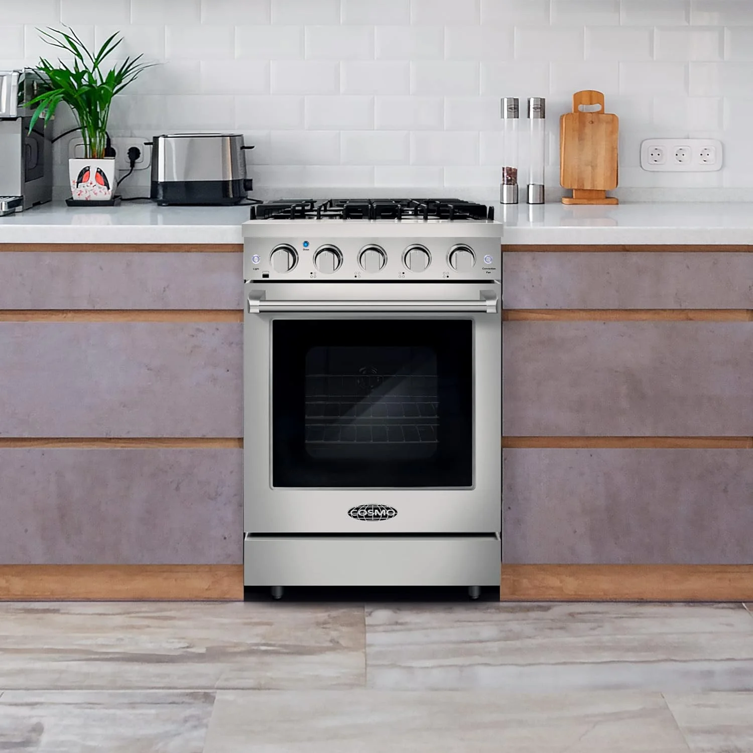 24 in. Freestanding Gas Range with 3.73 cu. ft. Capacity Oven in Stainless Steel