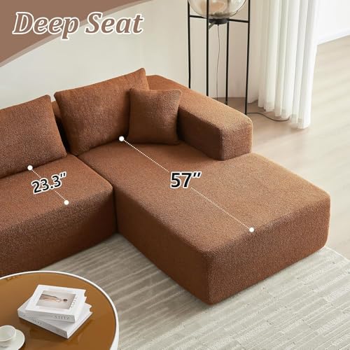 104" Sectional Couches for Living Room, Modular Sectional Sofa with Deep Seat, L-Shape Couch with Chaise, Cloud Couch for Living Room Bedroom