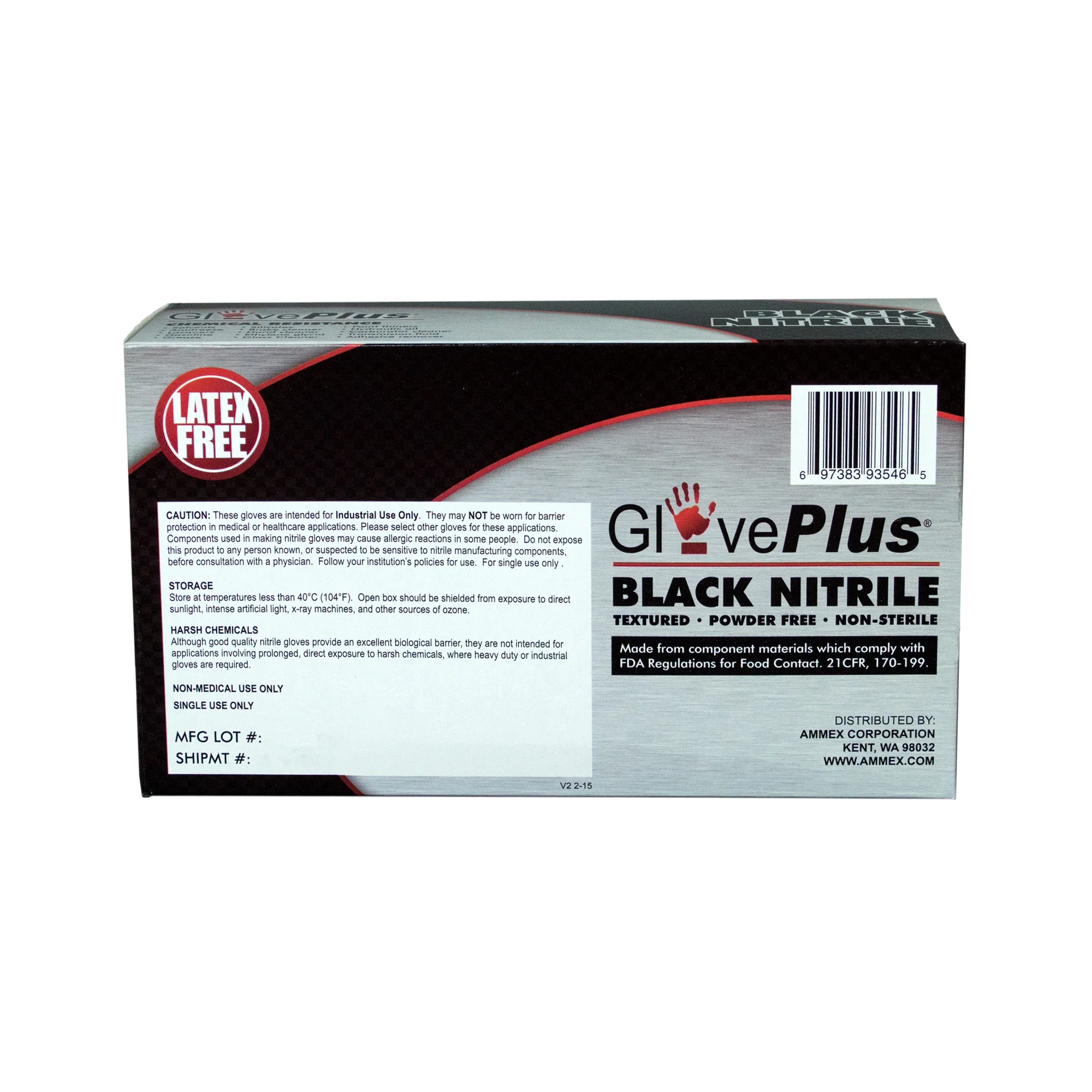 Gloveworks Nitrile Latex-Free Industrial Gloves, Large, Black, 1000 Per Case