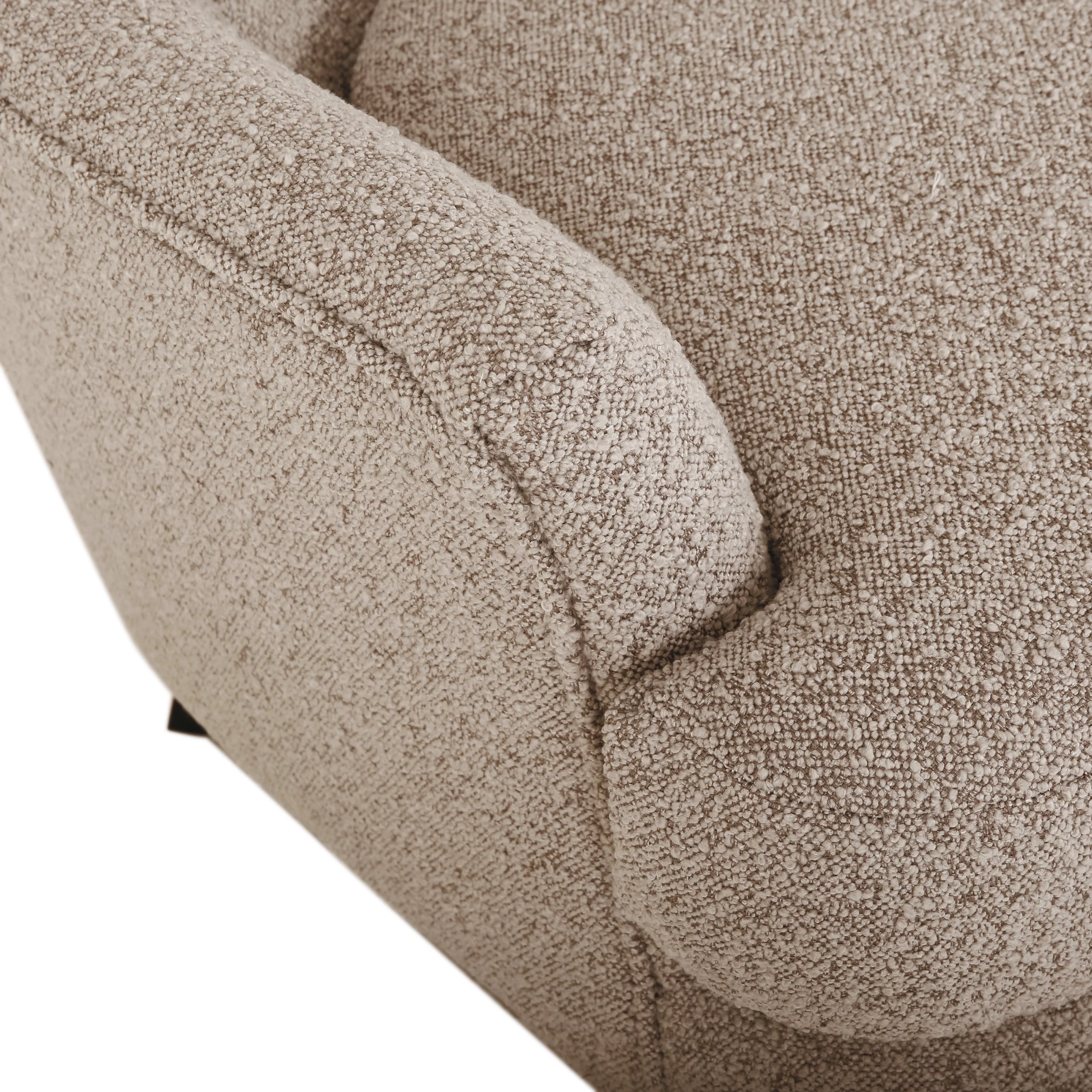 GDF Studio Gerald Contemporary Boucle Upholstered Club Chair and Ottoman Set, Stone and Matte Black