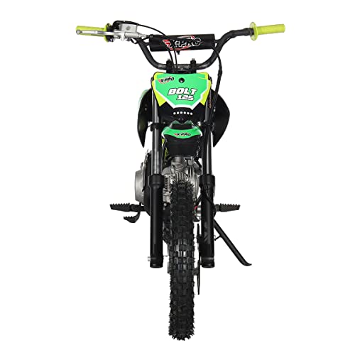 X-PRO Bolt 125 Dirt Bike with Automatic Transmission, Electric Start, Big 14"/12" Tires! (Blue)