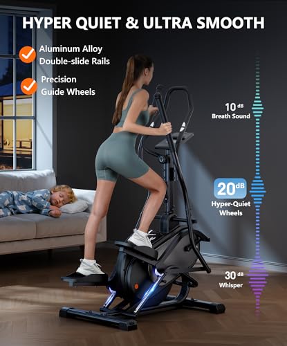 THERUN Elliptical Exercise Machine, 3-in-1 Cardio Climber Stepping Elliptical Machine for Home