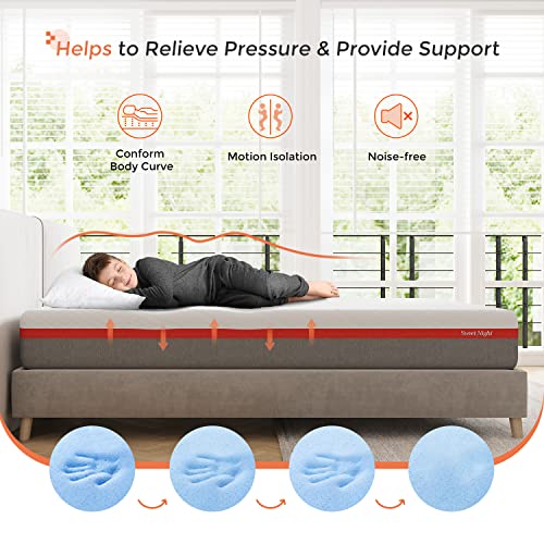Sweetnight King Size Mattress, 10 Inch Cooling Gel Memory Foam Mattress in a Box, Foam Mattress with Flippable Design for Comfortable Sleep & Support
