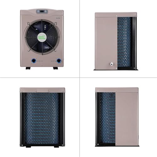 Above Ground Pool Heater, Up to 5000gallons Swimming Pool Heat Pumps, Fits 8/11/15 Foot Pools Electric Pool Water Heaters, Max Output 16184BTU/hr