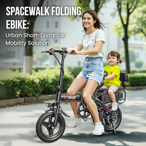 Spacewalk Folding Ebikes for Adults - H5/H5-pro with 500W Motor, 36V/48V Battery, 13.7 MPH/15 MPH, 35 Miles/37 Miles PAS Range