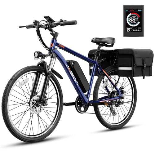 Jasion EB5 Electric Bike for Adults with Peak 500W Brushless Motor, 40Miles 20MPH Commuting Electric Mountain Bike with 360Wh Removable Battery