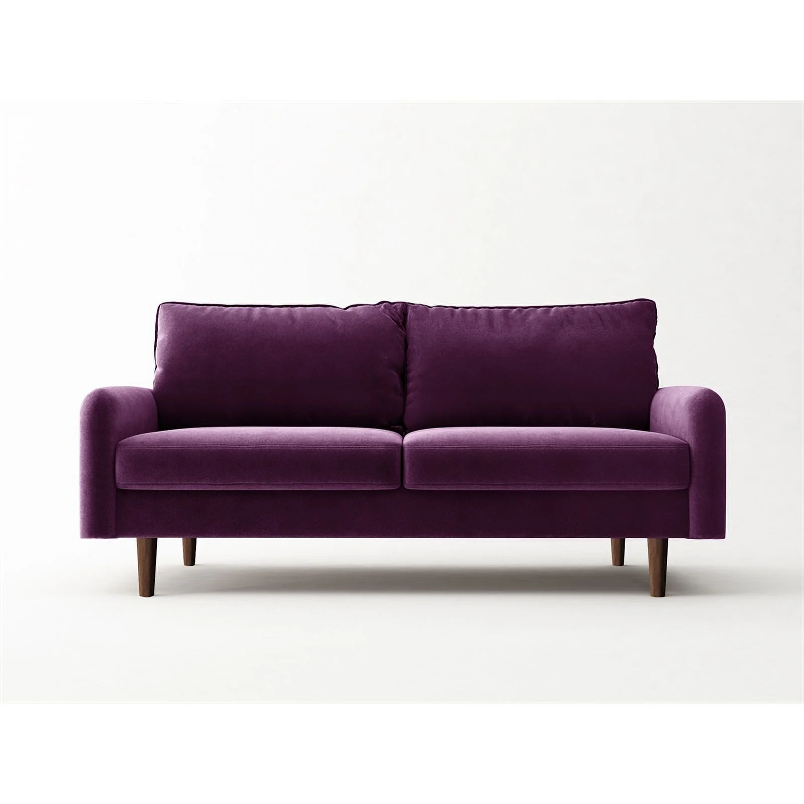 Pemberly Row Contemporary 70" Upholstered Velvet Sofa in Purple
