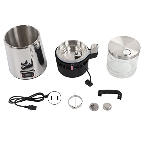 4L Water Distiller, 4L SUS304 Water Distiller, 750W Distilled Water Device, Stainless Steel Water Distiller with Double Button, Filter Cartridges