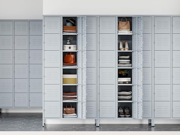 72" Metal Locker for Employees 3 Doors Blue Steel Storage Locker for Office, School, Gym - Metal Storage Cabinets for Home, Office, Gym, School