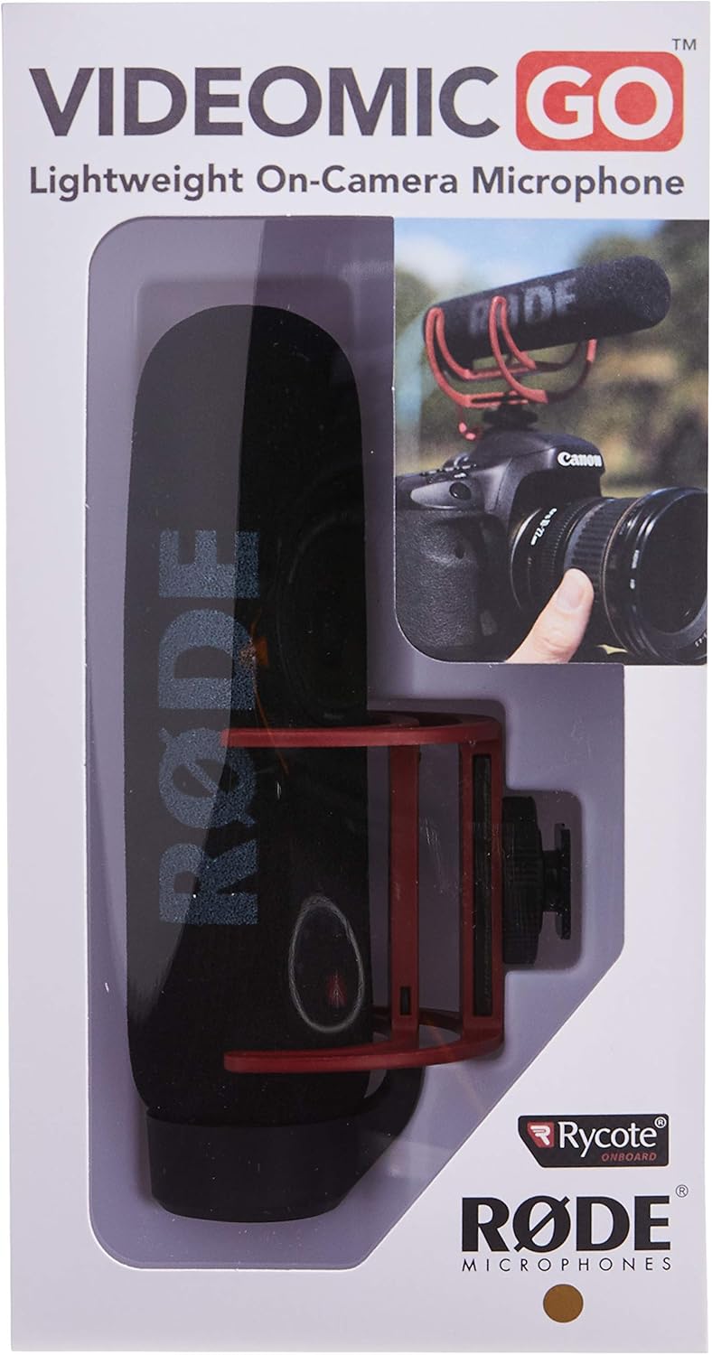 Rode VideoMic GO Lightweight On-Camera Microphone with Integrated Rycote Shockmount