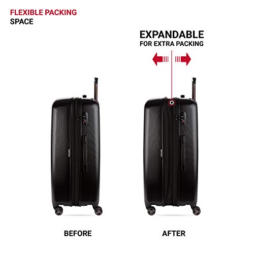 SwissGear 7272 Energie Expandable Hardside Luggage with Spinner Wheels and TSA Lock, Gunmetal, Carry-On 19-Inch