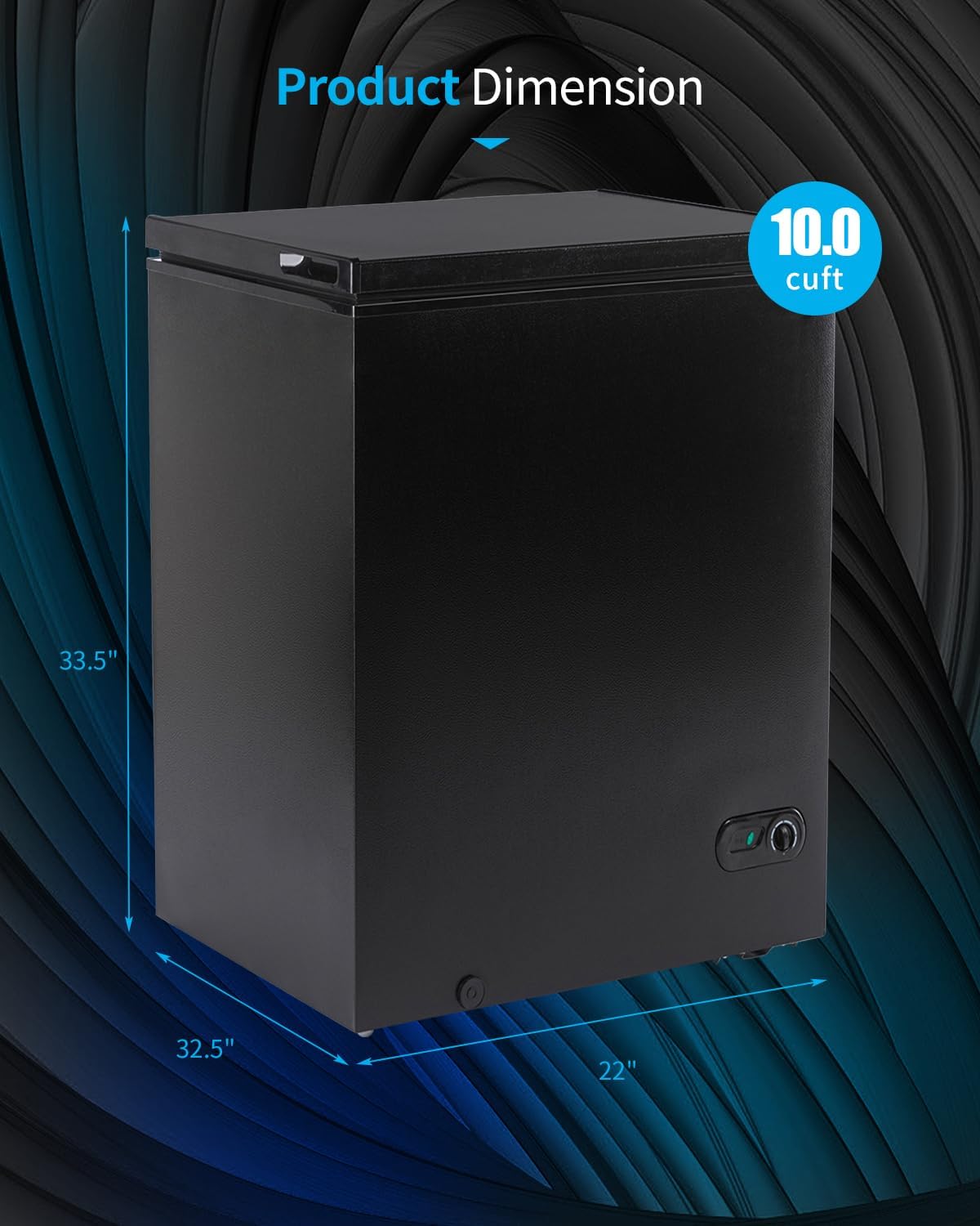 10.0 Cu.Ft Chest Freezer,Deep Freezer with Removable Basket,Compact Freezer with Top Open Door, Adjustable Temperature
