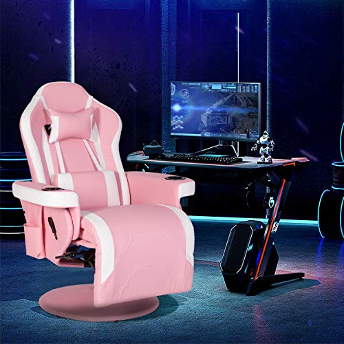 Modern-Depo Gaming Recliner Chair with Speakers, Massage, High Back, Cupholder, Headrest, Lumbar Support