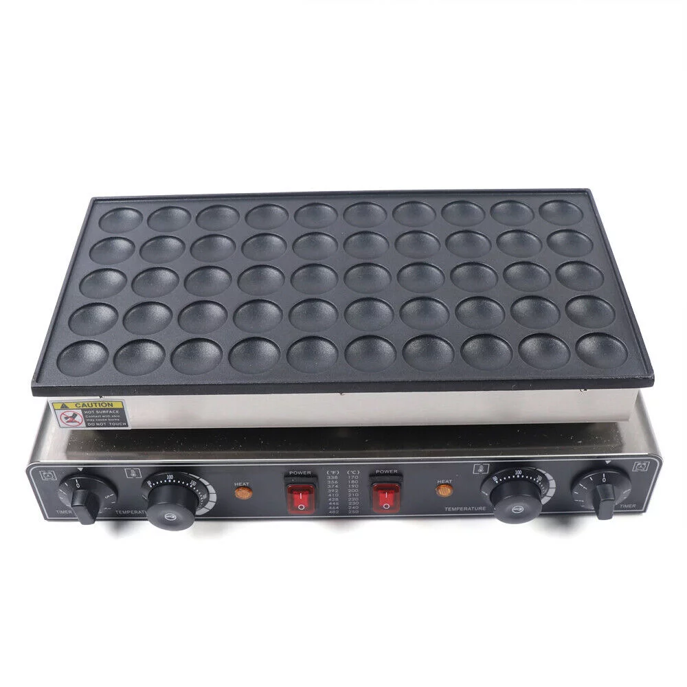 Commercial Pancake Maker Nonstick 50 Holes Electric Mini Dutch Baker Machine