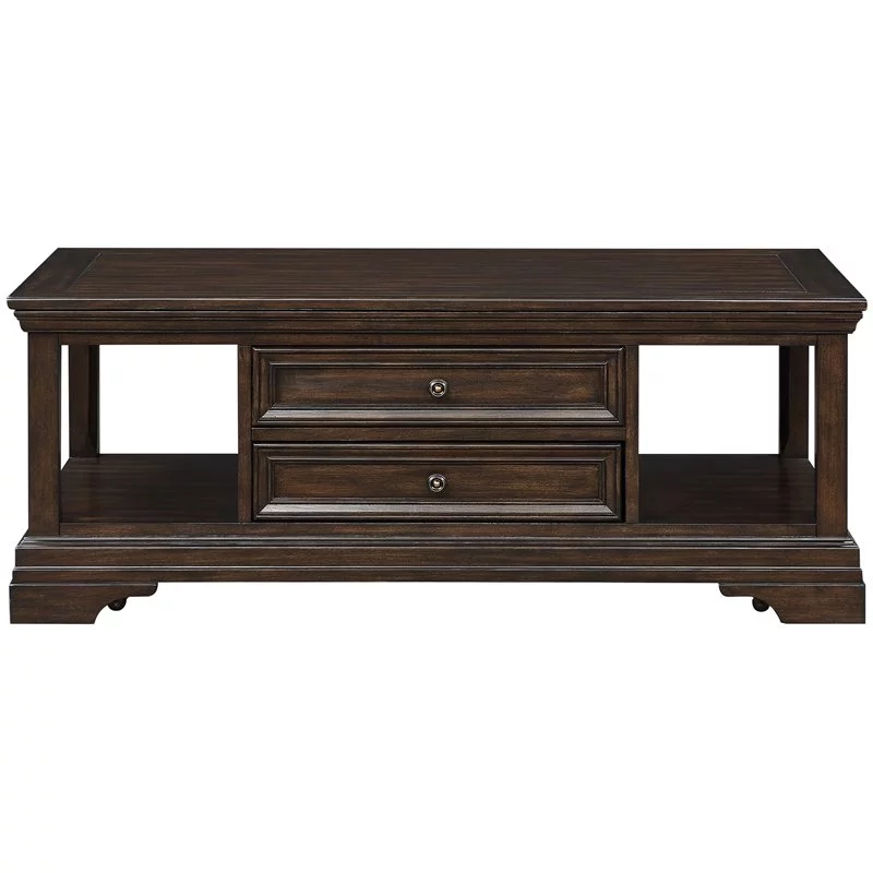 Pemberly Row Traditional Wooden Lift Top Coffee Table in Espresso