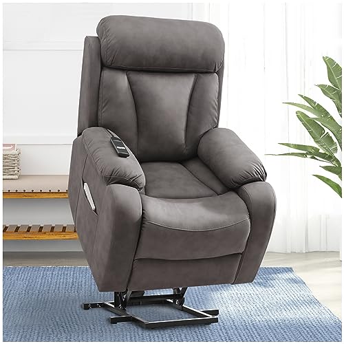 Small Power Lift Recliner for Elderly, Lift Chair Recliners, Electric Recliner Chairs for Seniors, Remote Control, Adjustable, Side Pocket (Navy Blue)