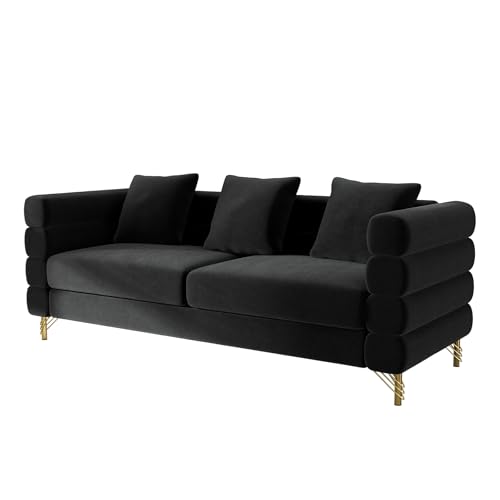 Cloud Couch for Living Room, 79" Modern Overstuffed Deep Seat Boucle Sherpa 3 Seater Sofa with 3 Pillows