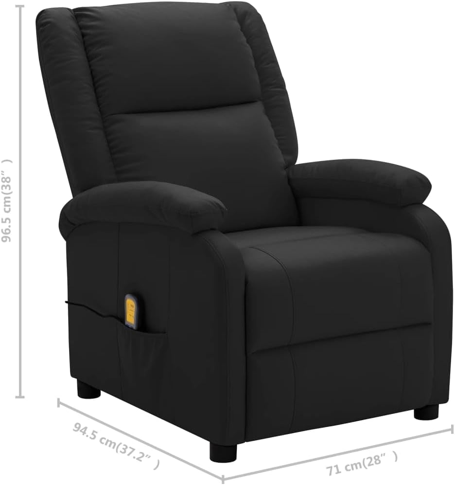 Massage Recliner Chair with Footrest | Adjustable Recliner Sofa for Elderly Adults | Artificial Leather Reclining Sofa Seating with USB Port for