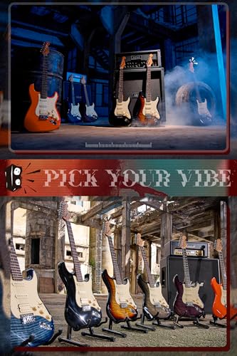 AKLOT Stryde Electric Guitar with Coil-Split: Roasted Maple Neck, Flame Maple Graphic Top, HSS Ceramic Pickups, Beginner Guitar Kit with 10W Amp