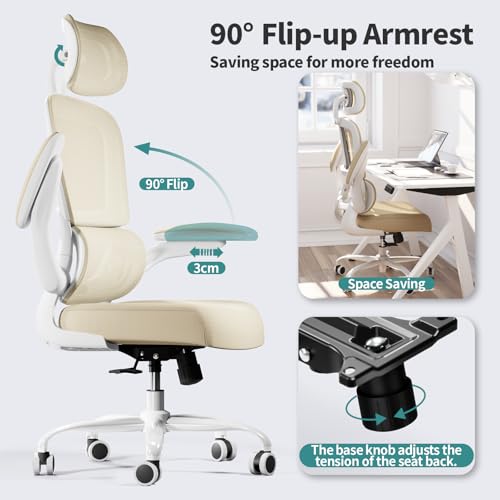 TRALT Office Chair Ergonomic Desk Chair, 330 LBS Home Mesh Office Desk Chairs with Wheels, Comfortable Gaming Chair