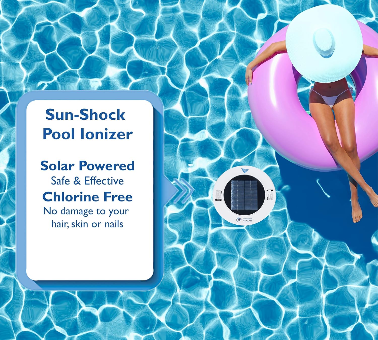 Remington Solar Chlorine-Free Sun Shock & Water Purifier – Reduces Chlorine Usage by up to 80-Percent – Solar Powered Pool Clarifier