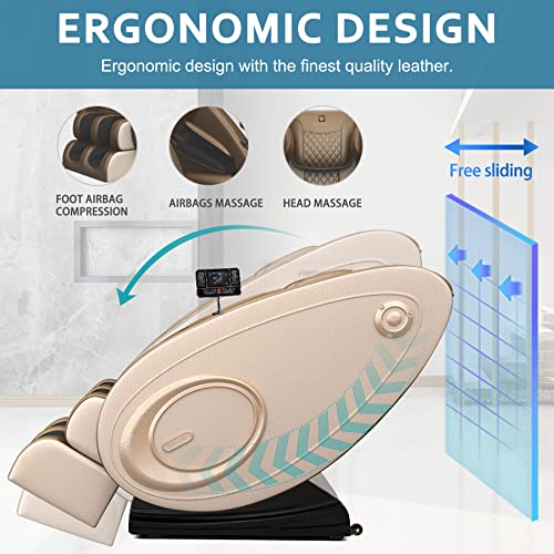 Massage Chair Blue-Tooth Connection and Speaker, Recliner with Zero Gravity with Full Body Air Pressure, Easy to Use at Home and in The Office