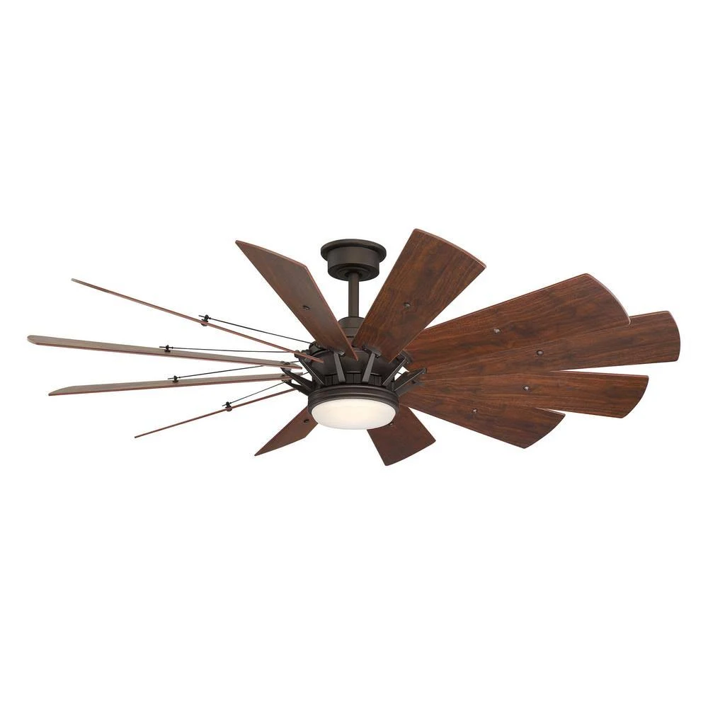 Home Decorators Collection Trudeau 60 in. LED Indoor Espresso Bronze Ceiling Fan with Light Kit Works with Google Assistant and