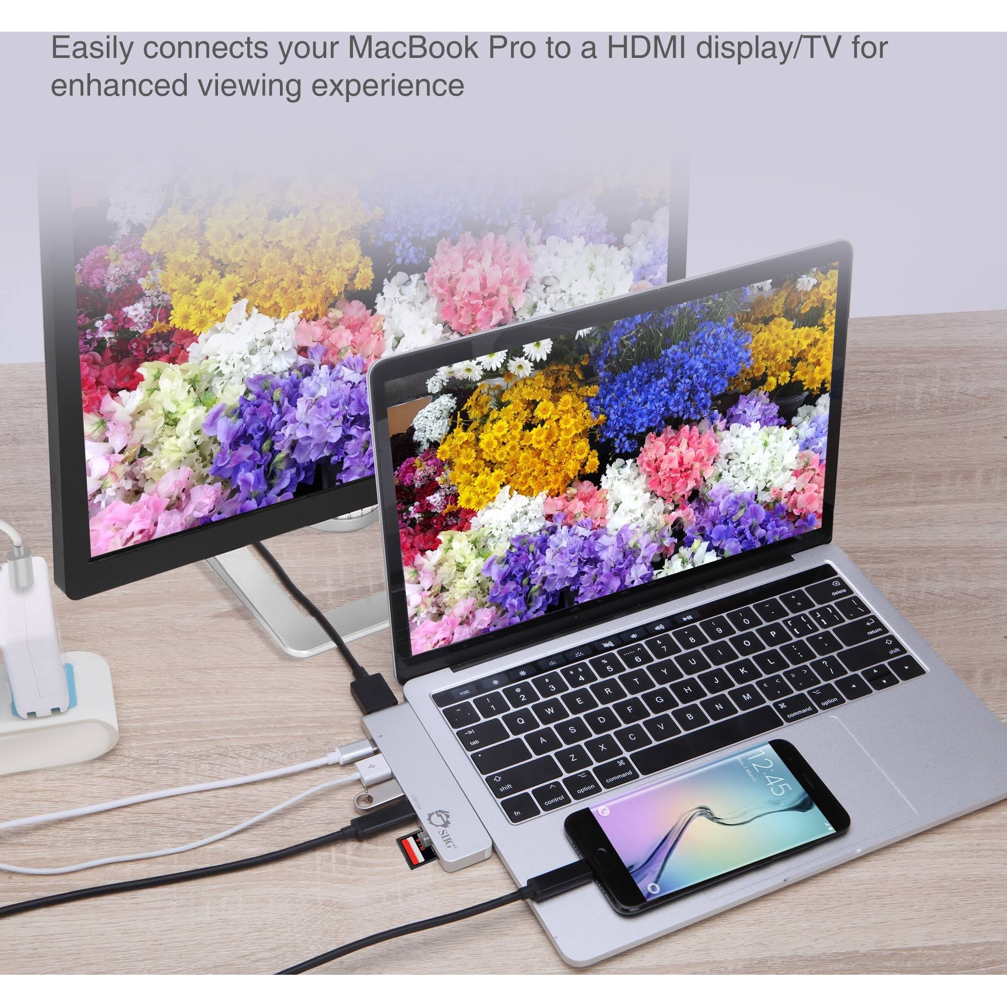 SIIG Thunderbolt 3 USB-C Hub HDMI with Card Reader u0026 PD Adapter - Dock