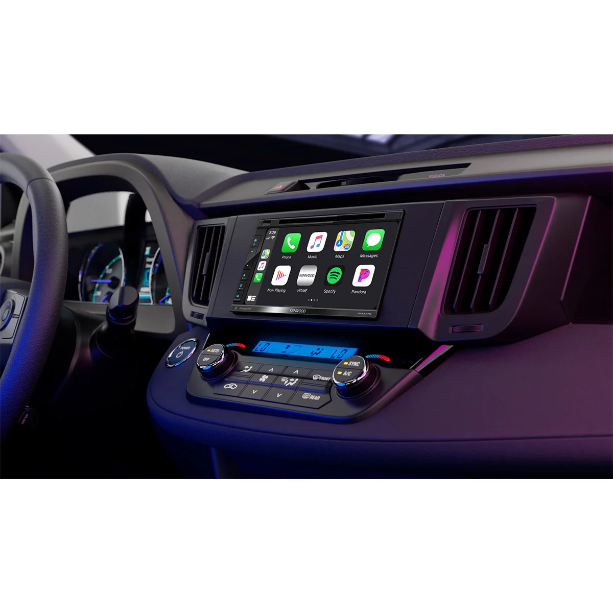 Kenwood DNX577S 6.8-inch Double-Din in-Dash Navigation DVD Receiver with Bluetooth, Wi-fi, Android Auto, Apple Carplay, and SiriusXM Ready