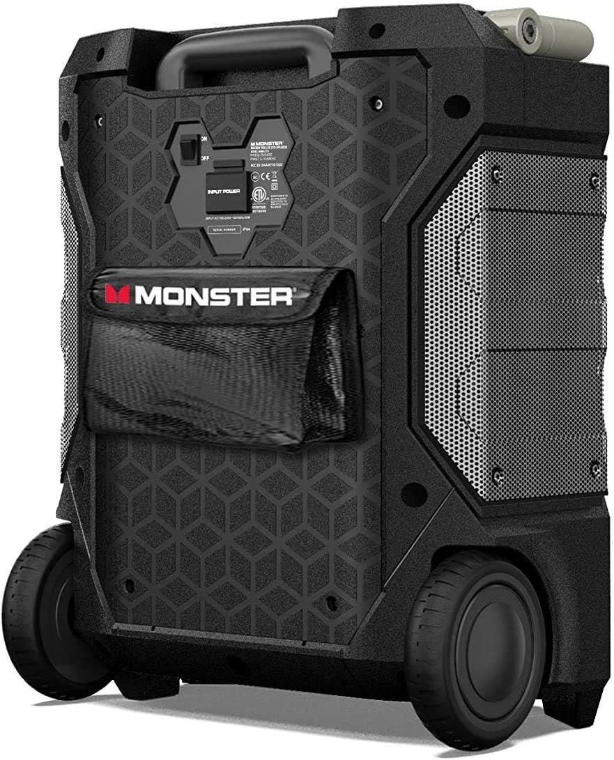 Monster Rockin' Roller 270 Portable Indoor/Outdoor Wireless Speaker, 200 Watts, Up to 100 Hours Playtime, IPX4 Water Resistant, Qi Charger