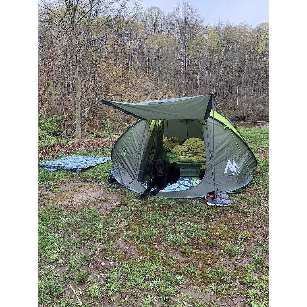 6 Person Easy Pop Up Tents for Camping AYAMAYA Double Layer Waterproof Instant Tent with Vestibule &amp; Porch - Sports Supplies Online Store