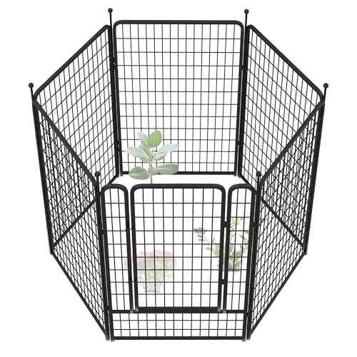 FXW Garden Fence 40in(H) x 36.0ft(L), 16 Panels Decorative Dog Fence Outdoor for The Yard – Heavy Duty Metal Animal Barrier for Dog and Rabbit