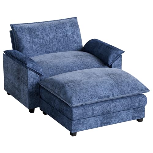 Homall 119" Modular Sectional Sofa, L Shaped Sofa Couch with Reversible Ottoman, DIY Combination Chenille Deep 3-Seat Cloud Couch for Living Room