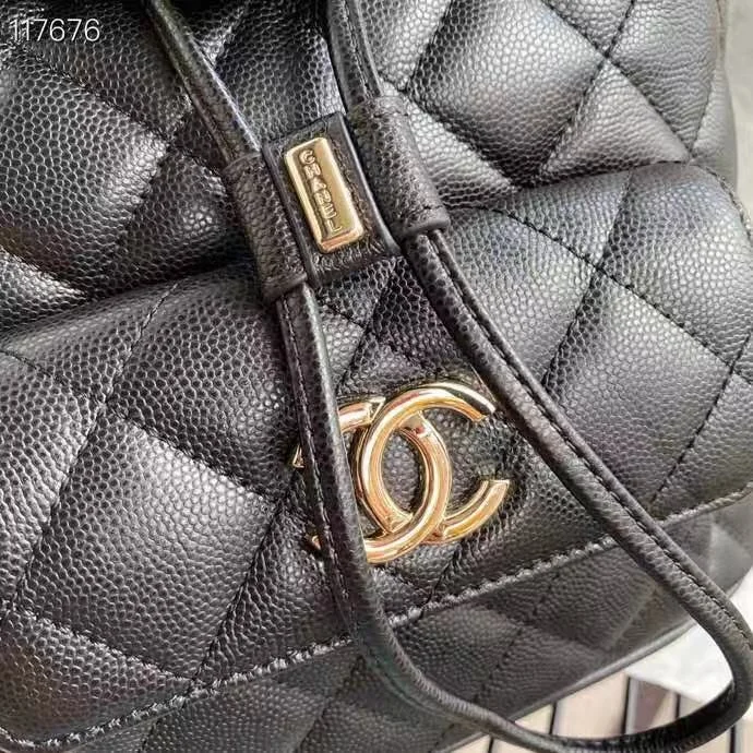 Chanel Duma Backpack Gold Toned Hardware Black For Women, Women&rsquo;s Bags, Shoulder Bags 9.4in/24cm AS1371