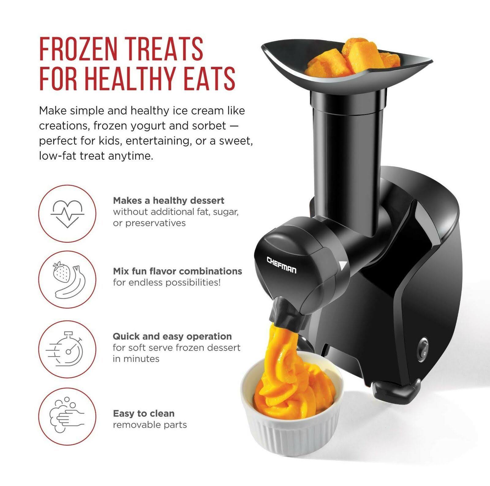 Chefman Frozurt, Frozen Dessert Maker, Healthy, Dairy Free, Vegan Ice Cream