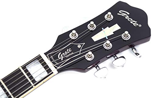 GROTE Electric Guitar Semi-Hollow Body Guitar matte finished P90 (Grey)