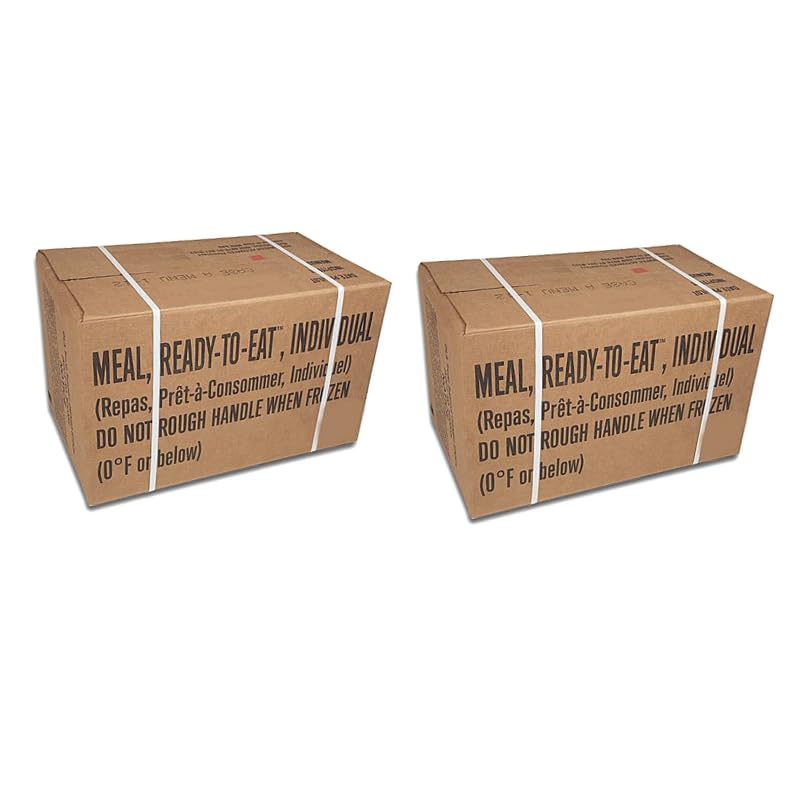 MRE A and B bundle cases 2024 or newer inspection - Military meals ready to eat - 24 full food packs rations with 1