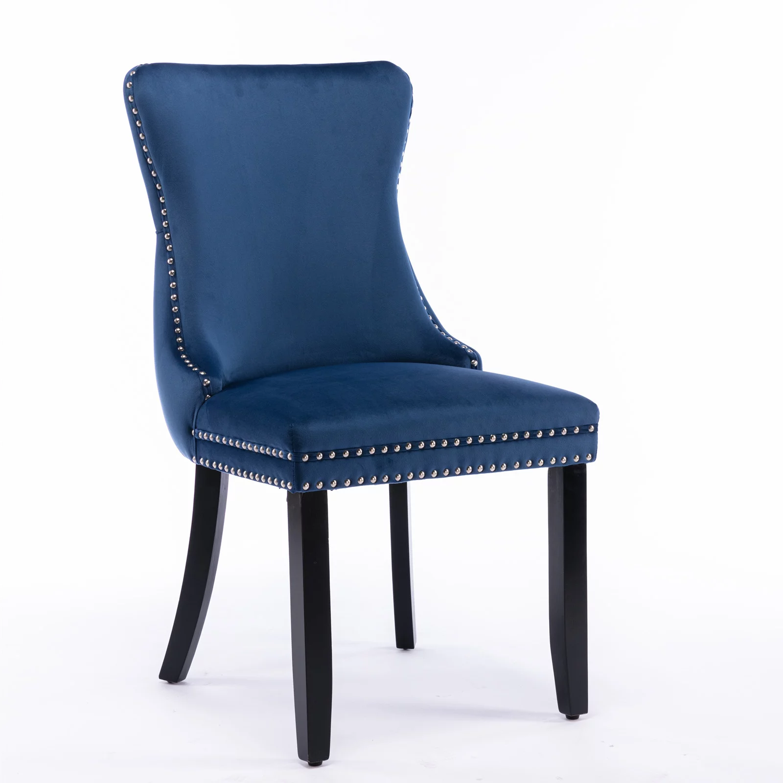 SYNGAR Velvet Dining Chairs Set of 2, Upholstered Wing Back Dining Chair with Handcrafted Button Tufted, Nailhead Trim