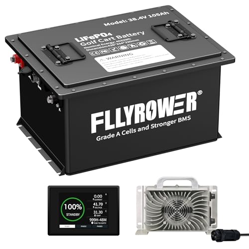 FLLYROWER 12V Lithium Battery 100AH With BMS and 16500 Deep Cycles 12V 100AH Lifepo4 Battery Grade A Cells for Marine Trolling Motor RV camping Solar