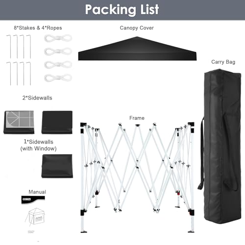 COBIZI Canopy 10x20 Pop Up Canopy Tent with 6 Sidewalls Party Tents for Parties Weddings Backyard Waterproof Canopy Outdoor Commercial Canopy Event