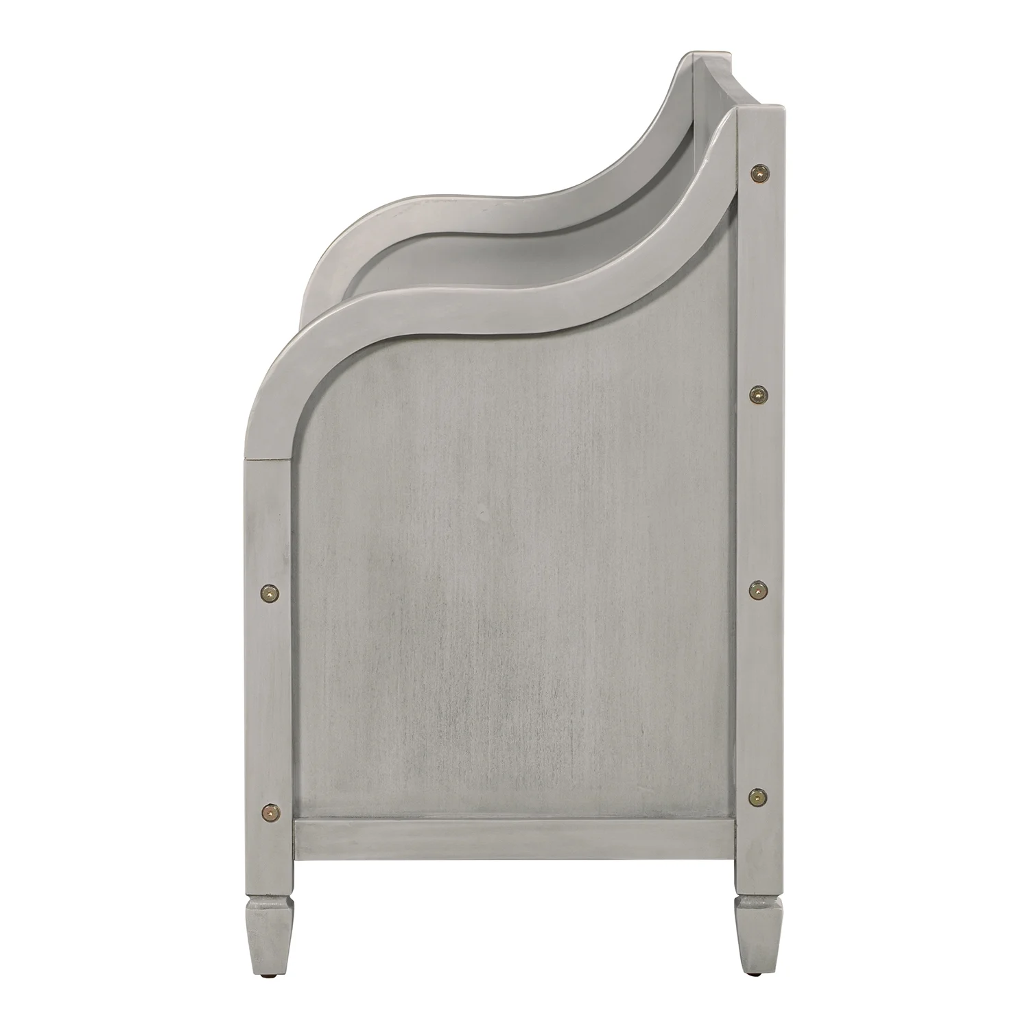 Churanty Rustic Solid Wood Entryway Storage Bench with Removable Cushion Shoe Bench for Living Room,Gray Wash