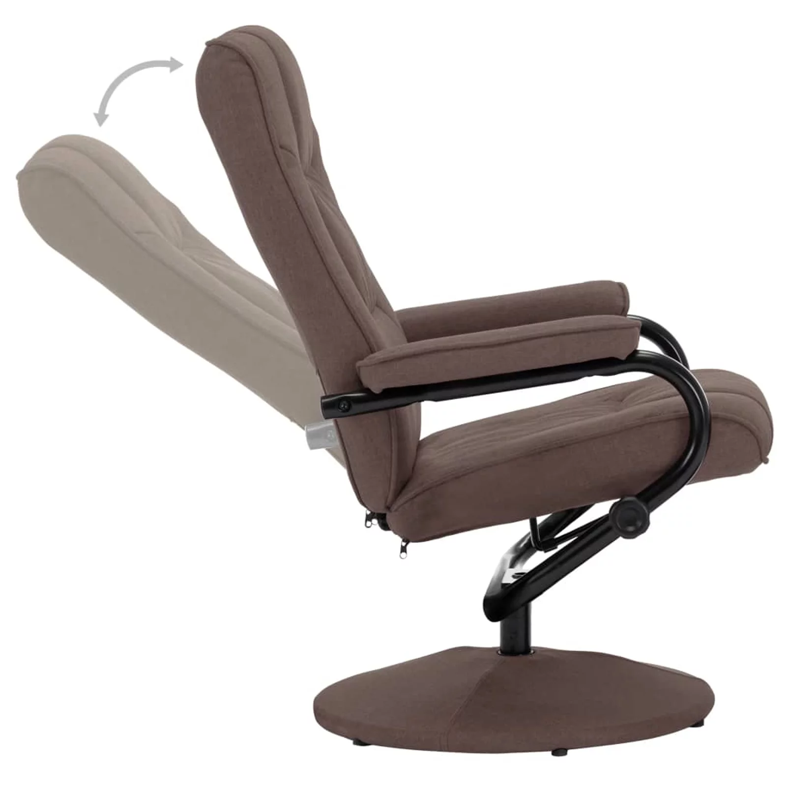 Suzicca Swivel Recliner with Ottoman Brown Fabric