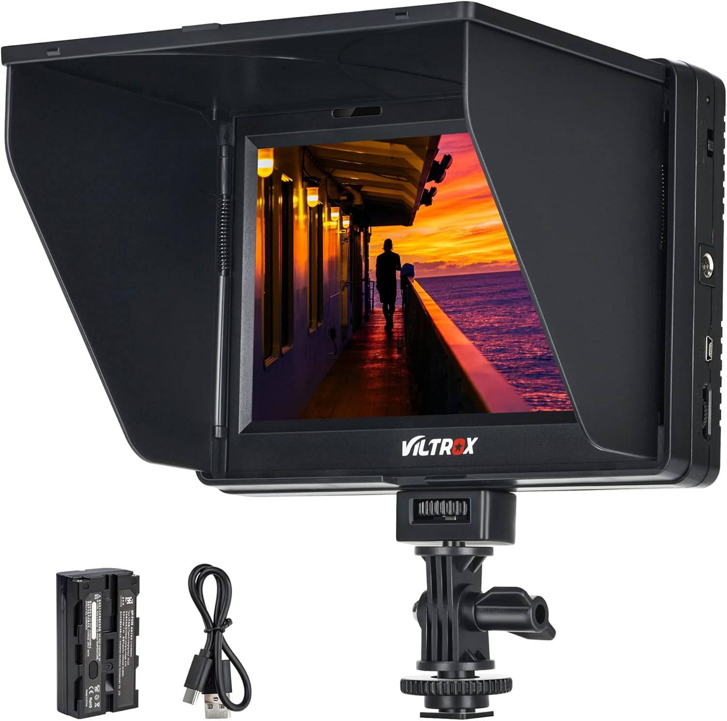 VILTROX DC-70 II 7 inch Camera Video Monitor, 4K Camera Field Monitor Kit with HDMI AV Input/Output for Canon Nikon Sony DSLR Camera