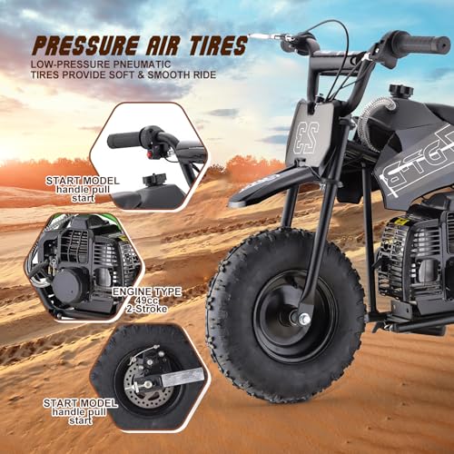 Superrio 49CC 2-Stroke Gas Power Mini Dirt Bike Dirt Off Road Motorcycle (Red)