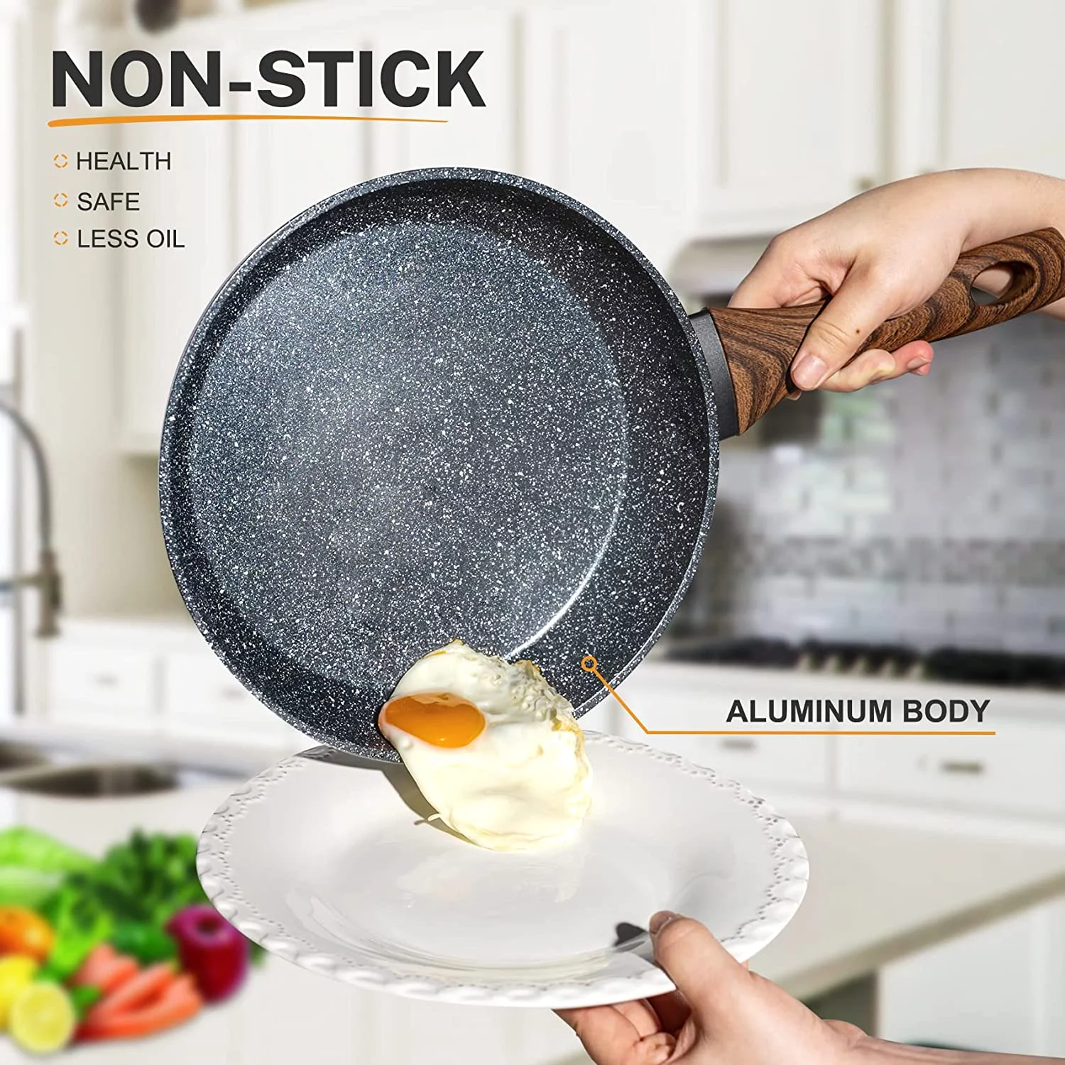 Prikoi Induction Cookware Set  Non Stick Granite Pots and Pans Set for Stove  8 Pieces Dishwasher Safe