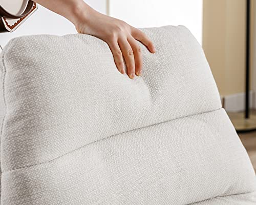 Modern Swivel Accent Chair with Ottoman Set, PU Leather Oversized Armless Reading Chair with Footrest