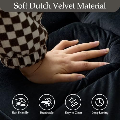 Modern 3 in 1 Convertible Sleeper Sofa Couch Bed with USB, Adjustable Backrest Velvet Pull Out Sofa Bed, Loveseat Sleeper Couch