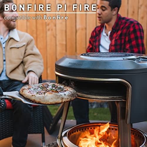 Solo Stove Bonfire Pi Fire | Pizza Oven Accessory for Bonfire Fire Pit, Incl. Carry Case & Cordierite Pizza Stone, Wood Burning Assembly